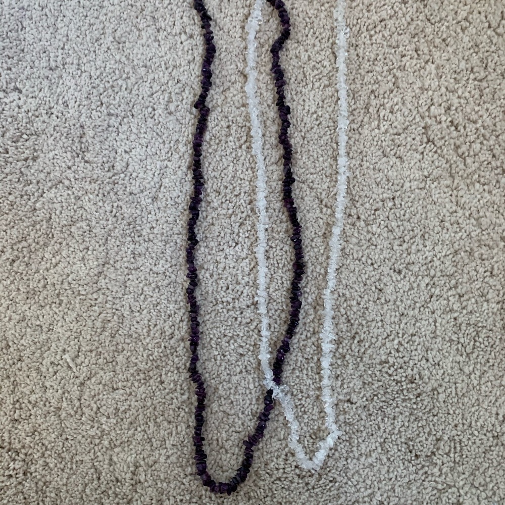 Set of two beaded long necklaces
